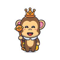 Cute monkey king cartoon vector illustration