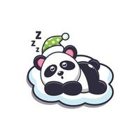 lindo panda dormir dibujos animados vector ilustración