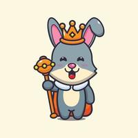 Cute rabbit king cartoon vector illustration