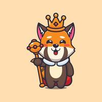 Cute red panda king cartoon vector illustration
