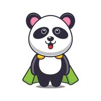 Ilustración de vector de dibujos animados lindo super panda