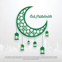 diseño de fondo islámico eid mubarak con uso de estilo árabe para plantilla de tarjeta de felicitación y diseño de póster