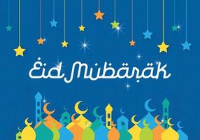 diseño de fondo islámico eid mubarak con uso de estilo árabe para plantilla de tarjeta de felicitación y diseño de póster vector