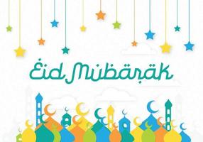 diseño de fondo islámico eid mubarak con uso de estilo árabe para plantilla de tarjeta de felicitación y diseño de póster vector