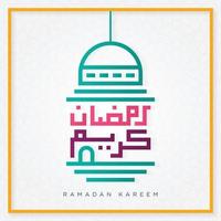 fondo de ramadán kareem con mezquita y uso de patrón de caligrafía árabe para anuncios de redes sociales y plantilla de banner vector