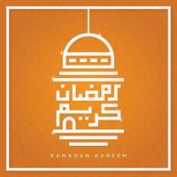 fondo de ramadán kareem con mezquita y uso de patrón de caligrafía árabe para anuncios de redes sociales y plantilla de banner vector