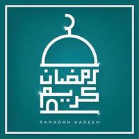 ramadan kareem background with mosque and arabic calligraphy pattern use for social media ads and banner template vector