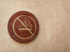 No smoking sign on the wall with copy space for your text photo