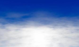 Dark blue sky Above the white clouds and the atmosphere. The sky atmosphere of the stratosphere contains a small number of stars in space. 3D Rendering photo