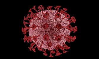 enfermedad por coronavirus infección por covid-19 ilustración médica. Células del virus covid de la influenza respiratoria patógena china. nuevo nombre oficial para la enfermedad del coronavirus llamado covid-19. representación 3d foto