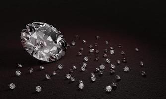 Many diamonds on artificial leather surface light shine on specific spots. 3D Rendering photo