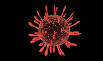 Covid-19 virus nCoV Concept. Abstract bacteria or virus cell in spherical shape with long antennas. Corona virus from  Wahan , China crisis concept. Pandemic or virus infection concept - 3D Rendering. photo