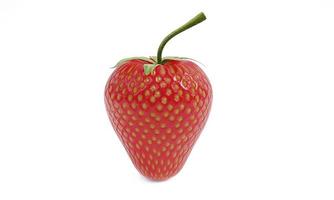 Bright red strawberry isolated on white background. 3D Rendering