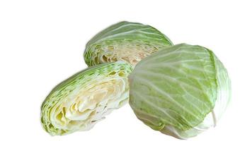 Group green cabbage isolated on white background
