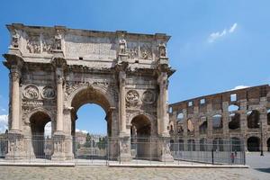 Costantine Triumph Arc and Colosseum Rome Lazio Italy
