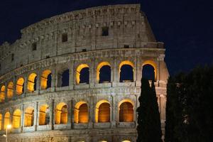 Colosseum Exterior at Night Rome Lazio Italy photo