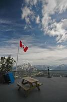 a bench at the peak photo