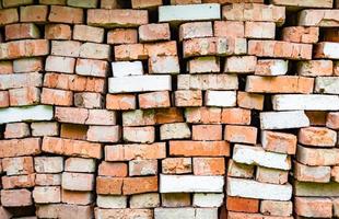 Beautiful texture old brick from big wall block photo