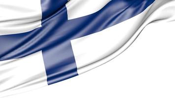 Finland Flag Isolated on White Background, 3d Illustration photo
