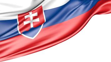 Slovakia Flag Isolated on White Background, 3d IllustrationFlag Isolated on White Background, 3d Illustration photo