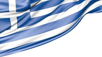 Greece Flag Isolated on White Background, 3d Illustration photo