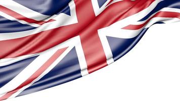 United Kingdom Flag Isolated on White Background, 3d Illustration photo