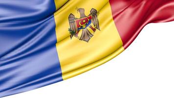 Moldova Flag Isolated on White Background, 3d Illustration photo