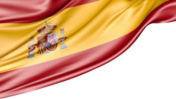 Spain Flag Isolated on White Background, 3d Illustration photo