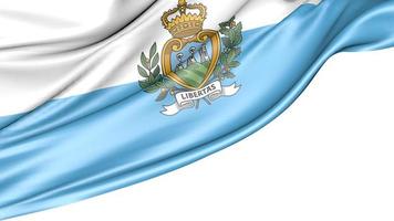 San Marino Flag Isolated on White Background, 3d Illustration photo