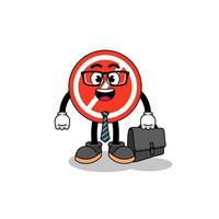stop sign mascot as a businessman vector