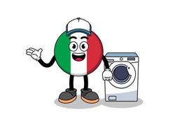italy flag illustration as a laundry man vector