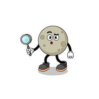 Mascot of moon searching vector