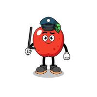 Cartoon Illustration of apple police vector