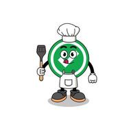 ilustración de mascota del chef de marca de verificación vector