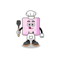 Mascot Illustration of marshmallow chef vector