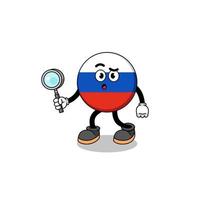 Mascot of russia flag searching vector