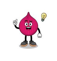onion red cartoon with get an idea pose vector