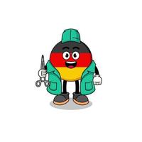 Illustration of germany flag mascot as a surgeon vector