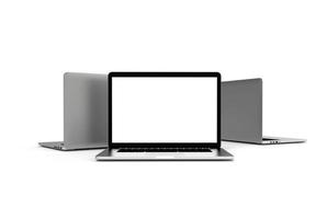 Modern laptop  isolated on white background. 3D Illustration. photo