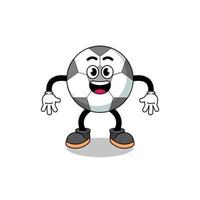 dibujos animados de pelota de fútbol con gesto sorprendido vector