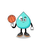 water illustration as a basketball player vector
