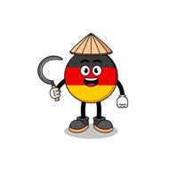 Illustration of germany flag as an asian farmer vector