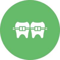 icono de glifo de frenos dentales vector