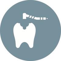 Tooth Drilling Glyph Icon vector