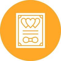 icono de glifo de certificado de boda vector