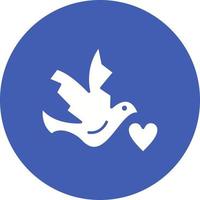 Dove with Heart Glyph Icon vector