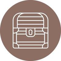 Treasure Chest Line Circle Background Icon vector