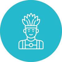 Native Indian Line Circle Background Icon vector