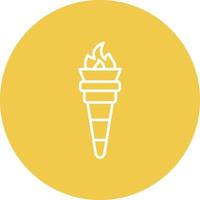 Torch Line Circle Background Icon vector