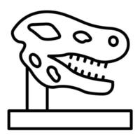 icono de línea de fósil de dinosaurio vector